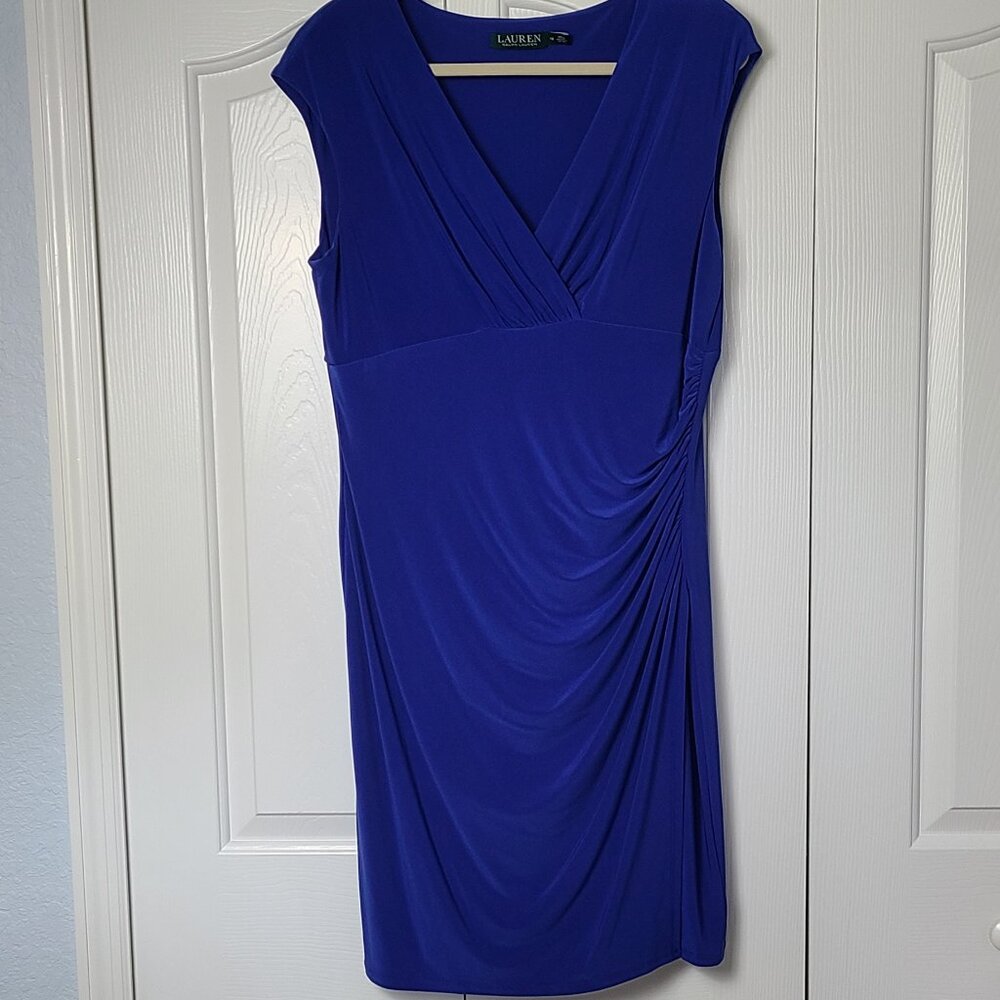 Women's Ralph Lauren Sleeveless V-Neck Dress Sz 16